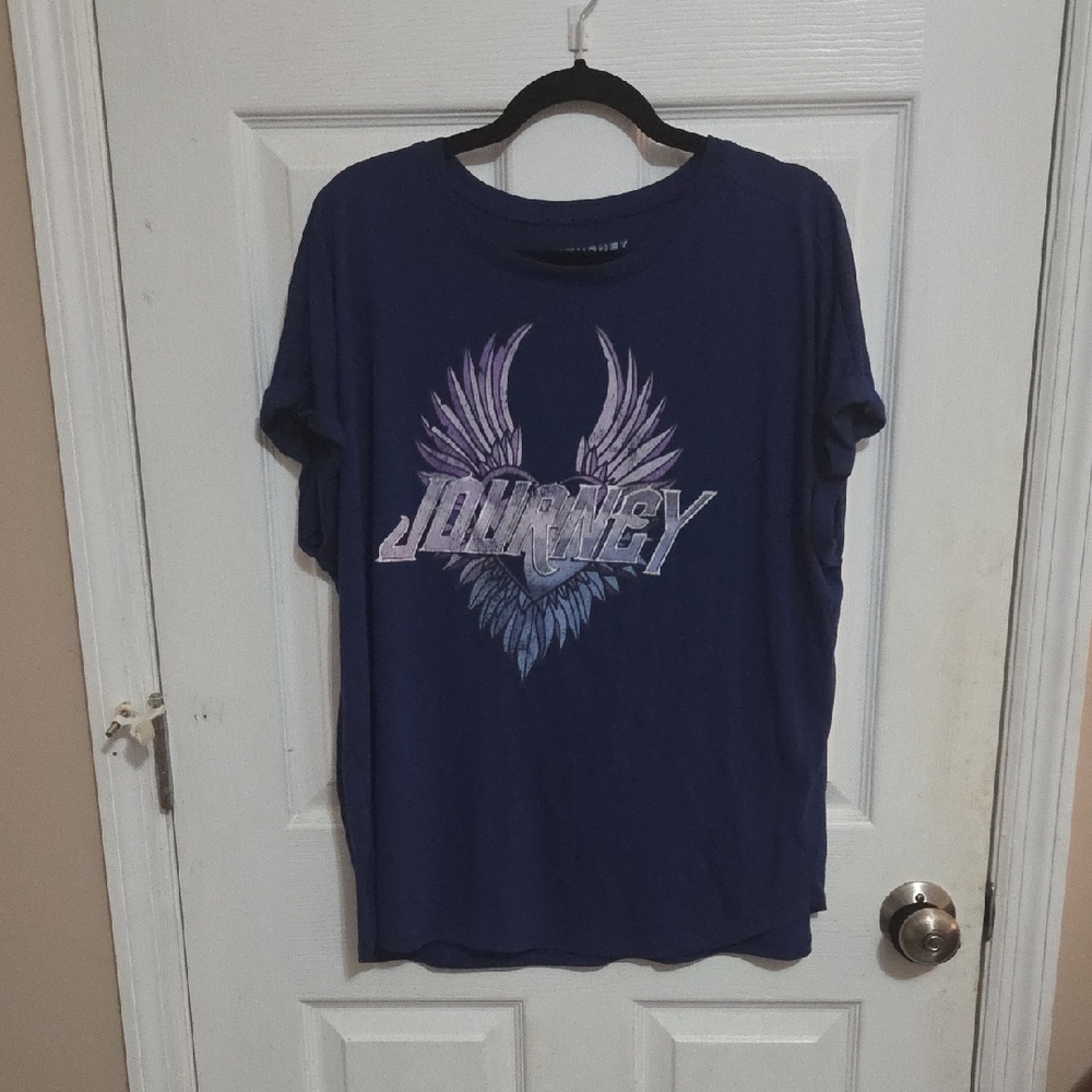 Blue Graphic T-Shirt with Wing Design